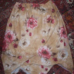 VTG 90s Y2K Rag Size XL Skirt Floral Cottagecore V Shaped bottom Lined * sm flaw